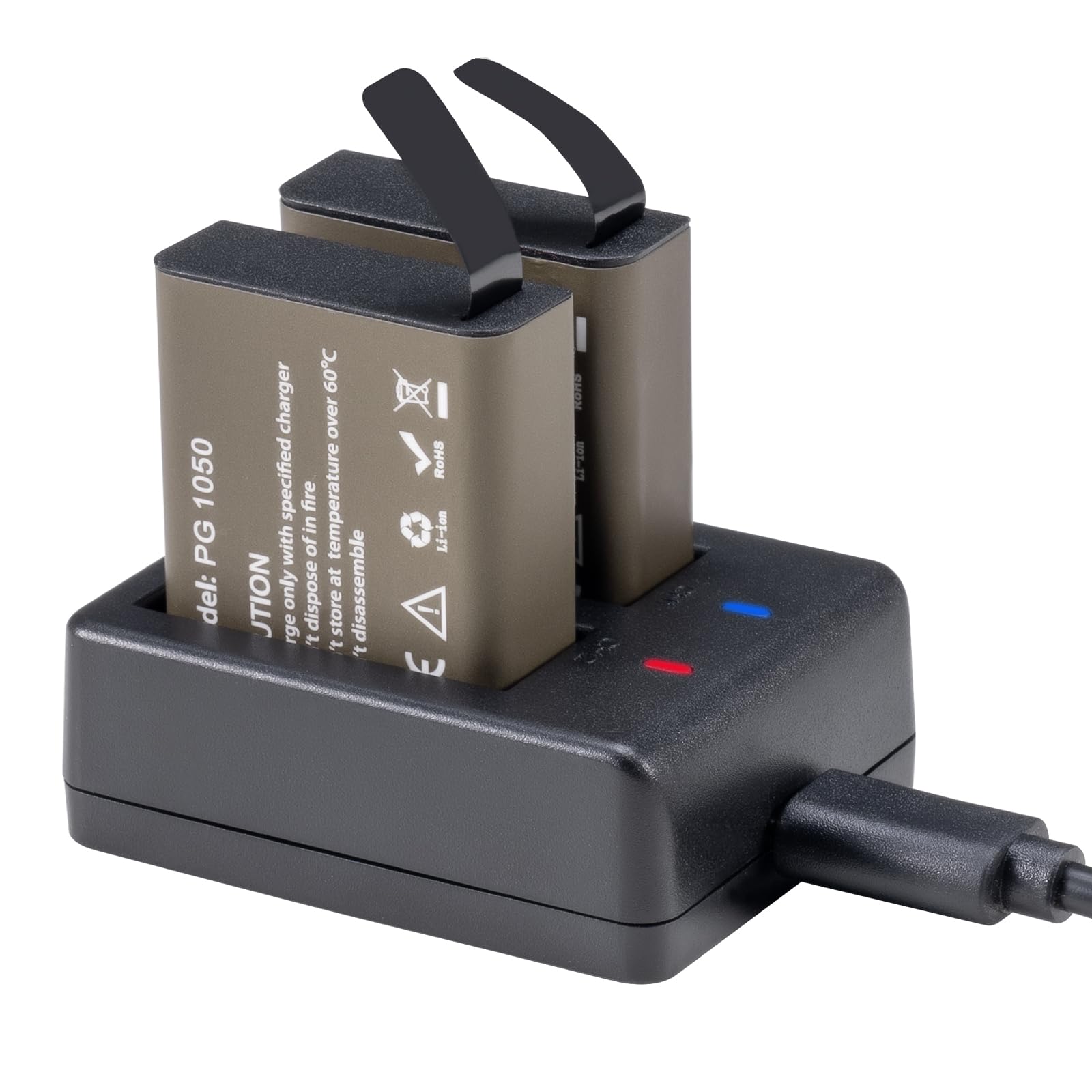 akaso-2x-1050mah-akku-mit-usb-dual-charger-f-r-ek7000 image 2