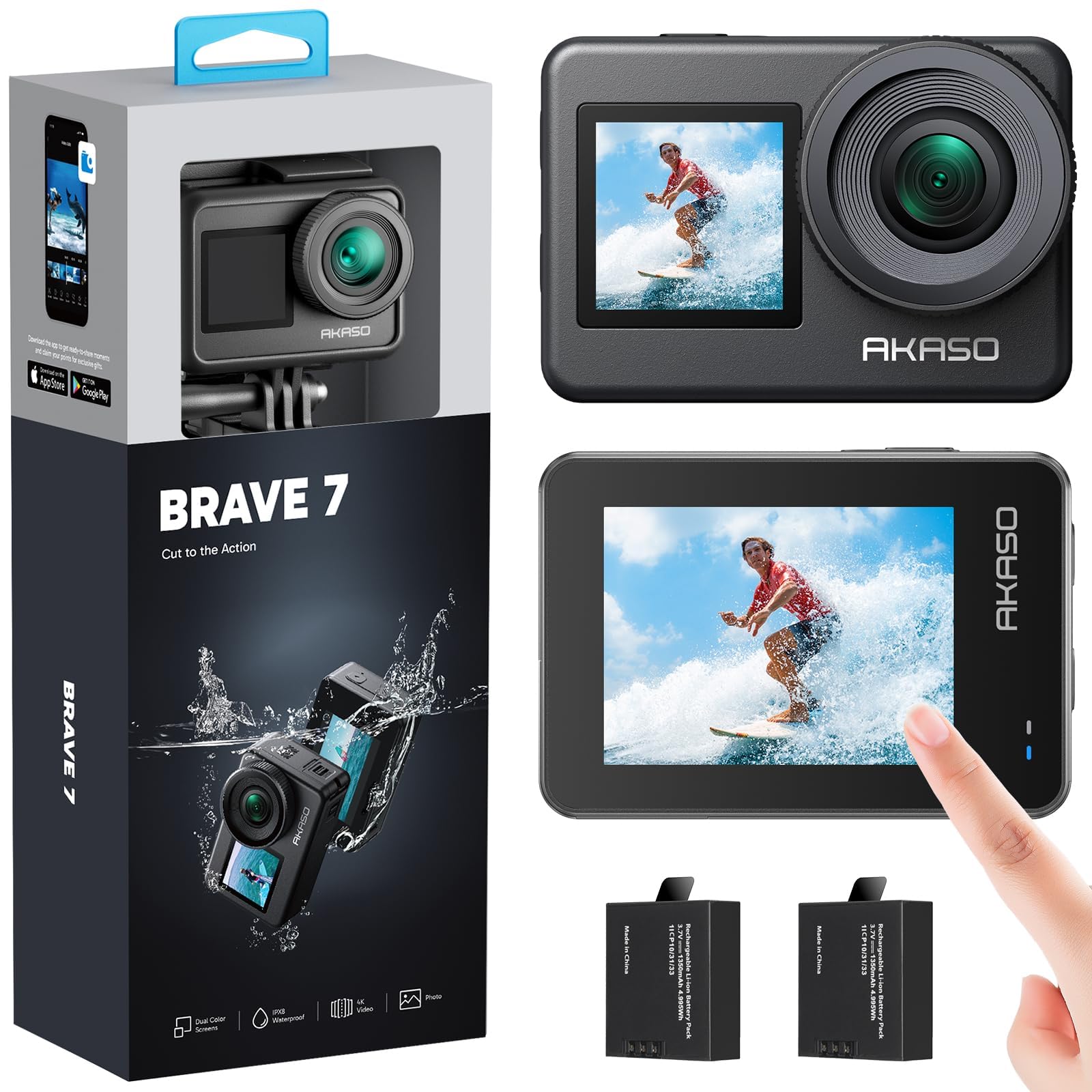 akaso-brave-7-actioncam-4k30-20mp-ipx8-dual-display-eis-2-0 image 1