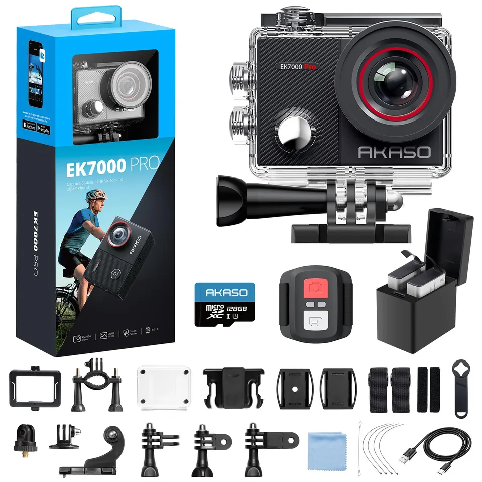 akaso-ek7000-pro-action-cam-4k30fps-wifi-40m-unterwasserkamera-mit-128gb-speiche image 1