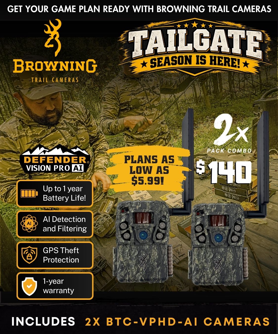 browning-trail-cameras-defender-vision-pro-hd-ai-2er-pack-46-mp-wildkamera-mit-k image 1