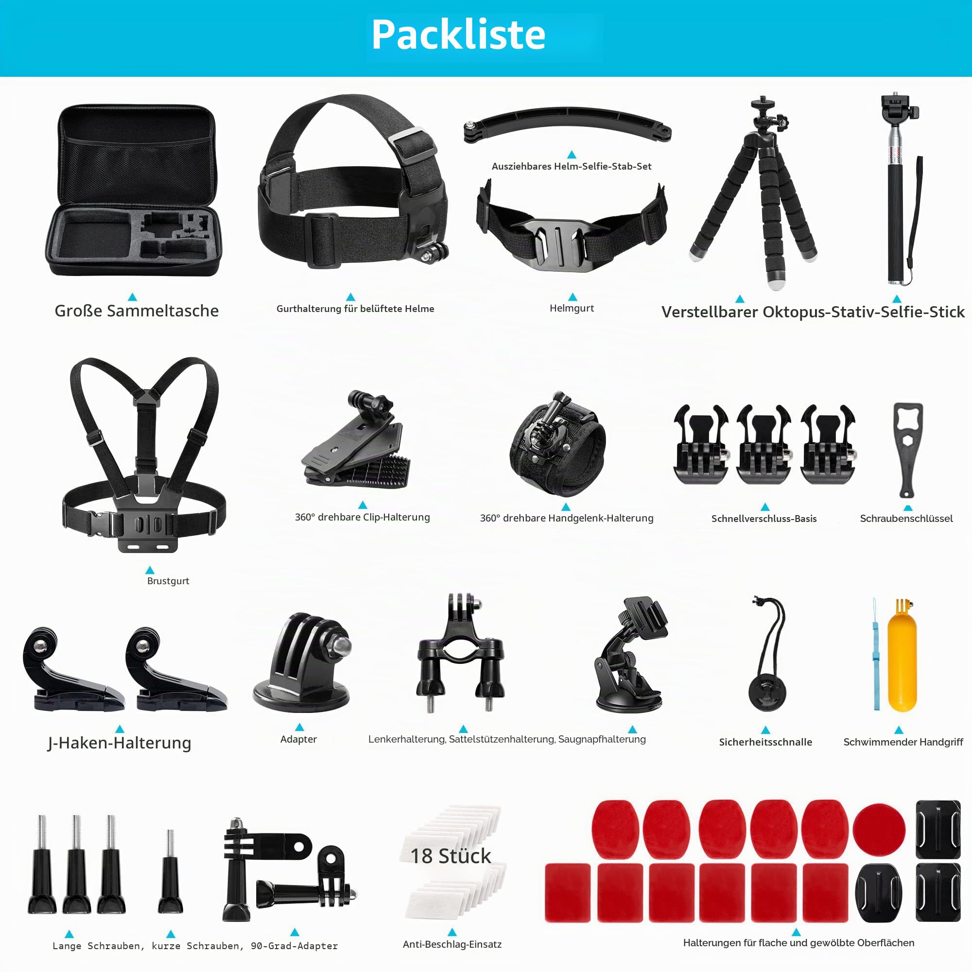 akaso-60-in-1-action-cam-zubeh-rset-mit-tasche image 2