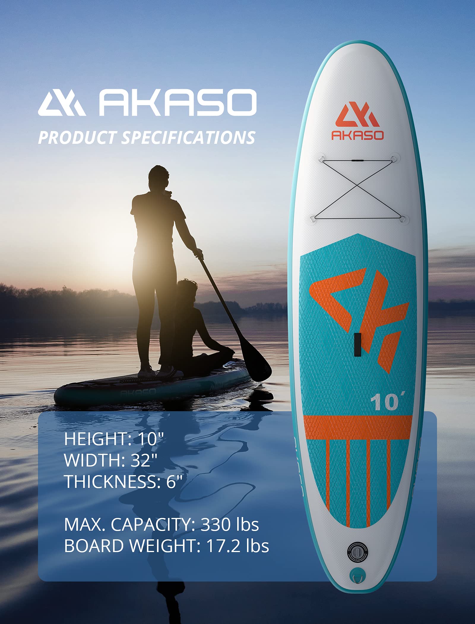 akaso-premium-sup-paddelboard-aufblasbar-305x81x15cm-150kg-komplettset image 3