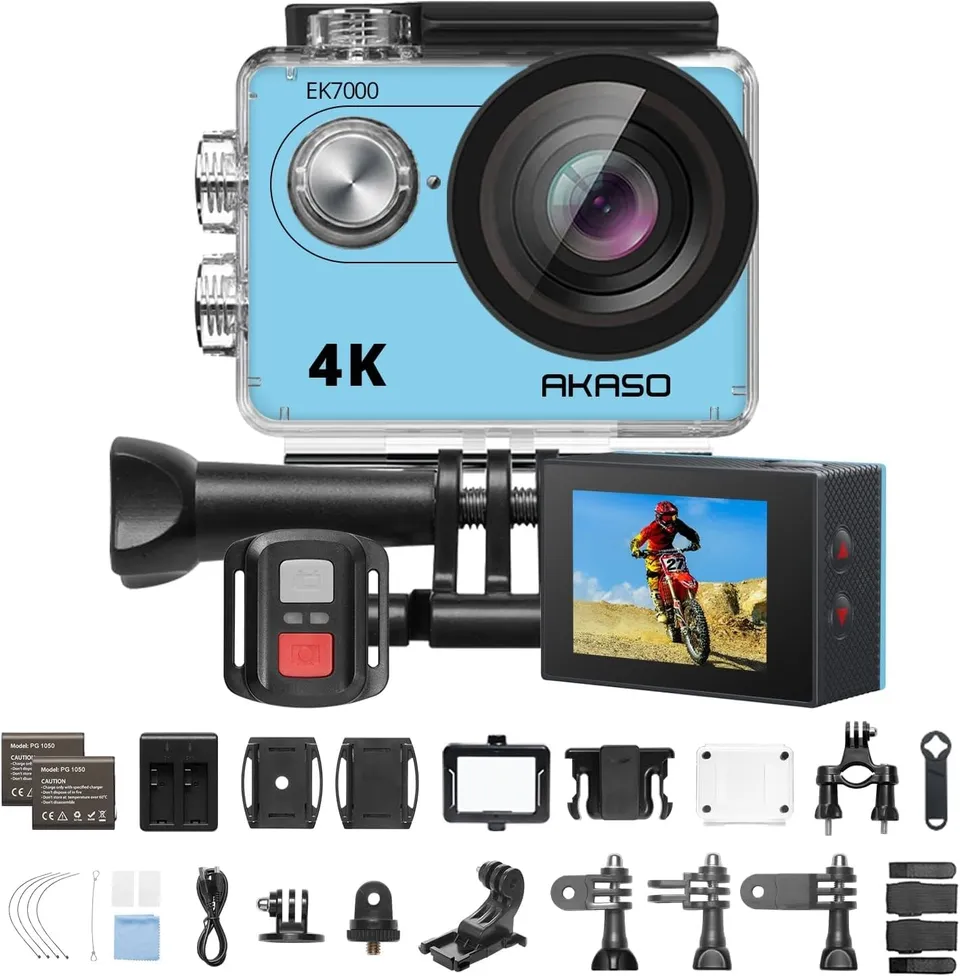 akaso-ek7000-action-kamera-4k30fps-20mp-170-weitwinkel-blau-mit-fernbedienung image 1