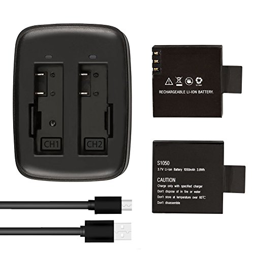 akaso-v50-elite-akku-set-2x-1050mah-mit-usb-doppelladeger-t image 6