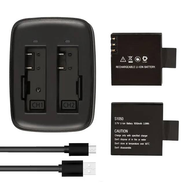 akaso-v50-elite-akku-set-2x-1050mah-mit-usb-doppelladeger-t image 1