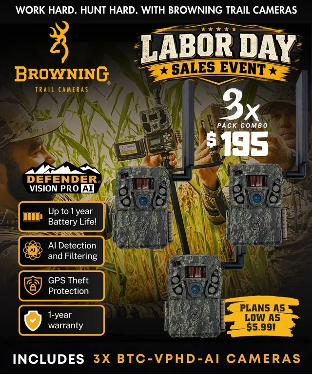 browning-trail-cameras-defender-vision-pro-hd-ai-wildkamera-3er-set-cellular-46m image 1