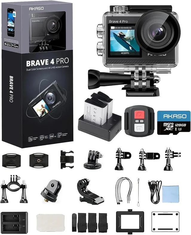 akaso-brave-4-pro-4k30fps-20mp-actioncam-mit-128gb-speicherkarte image 1