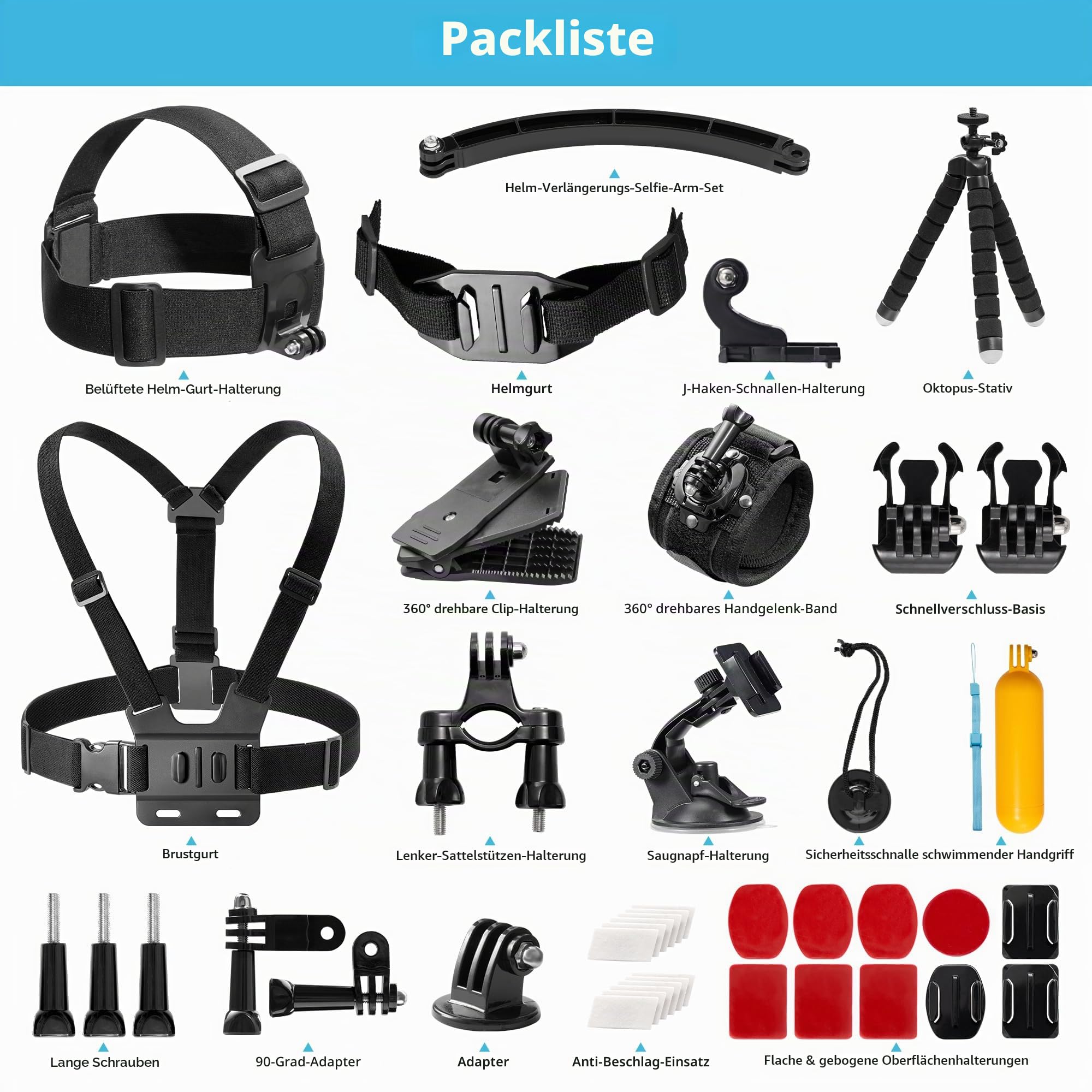 akaso-42-in-1-action-cam-zubeh-rset-mit-sammeltasche image 2